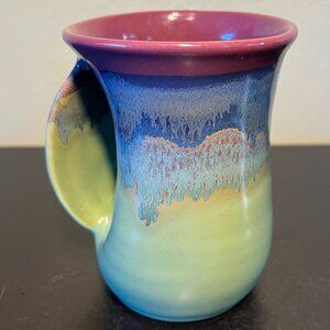 NEHER Clay in Motion Handmade Glazed Handwarmer Mug Signed & Dated Neher 2017